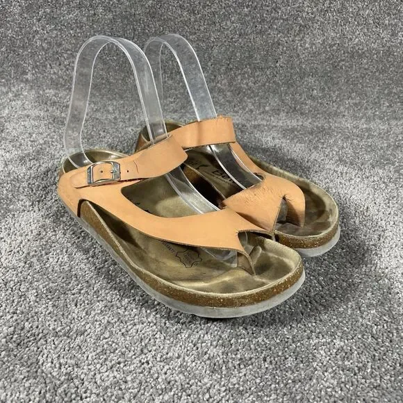 Betula Birkenstock Women's Sandals Fussbett Jasmine Coral Leather Sz 5 US Narrow - Picture 1 of 11